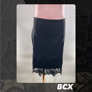 EUC BCX Lace Trimmed Pencil Skirt